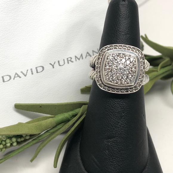David Yurman Style Pave Diamond Albion Cable Ring - Picture 3 of 8